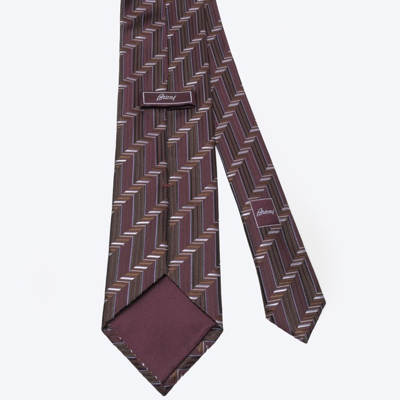BRIONI Silk Dégradé Tie in Purple/Brown Made in Italy - Picture 2 of 4